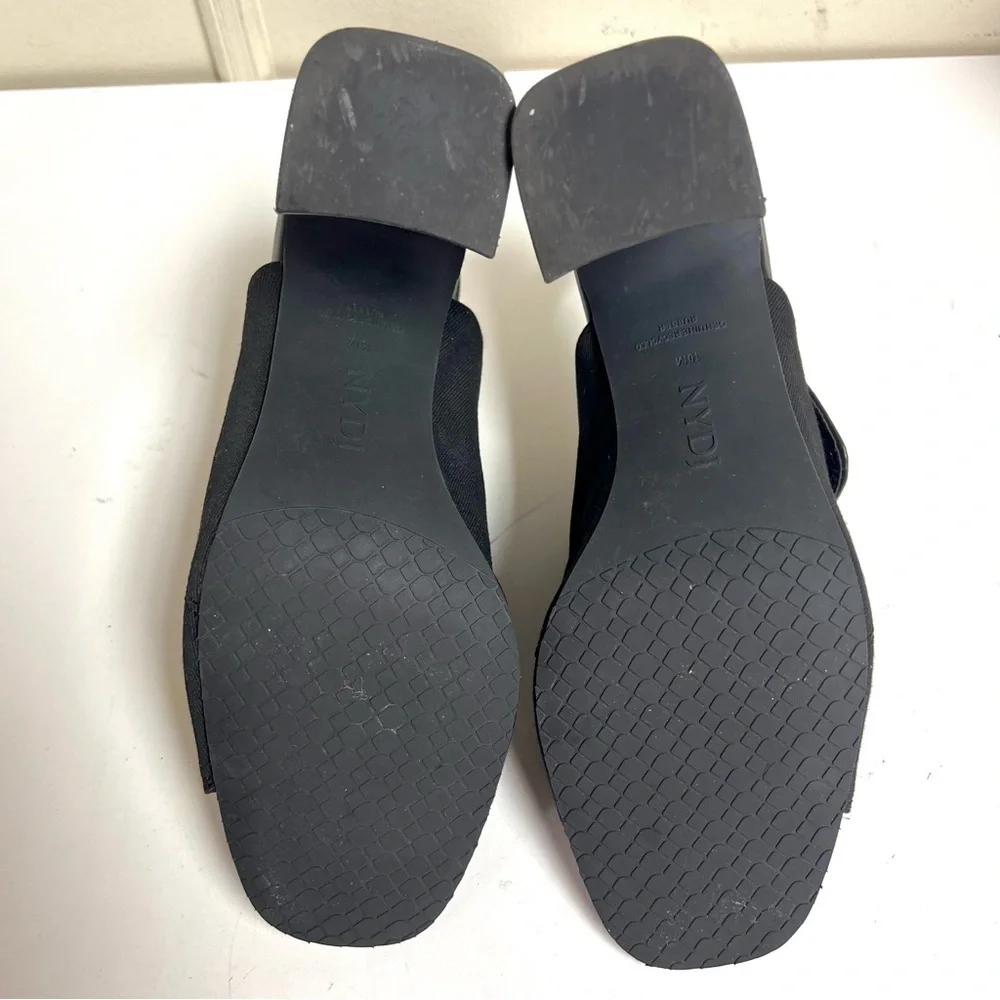 NYDJ Lyssa Black Women's Open-Toe Slingback block heel sandals classic size 10M